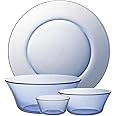 Duralex® France 14 Piece Tempered Glass Dinner Set | 3X Stronger & Durable | Microwave & Dishwasher Safe | Ultra Scratch Resistant | Marine (SkyBlue) | for Dining & Gifting