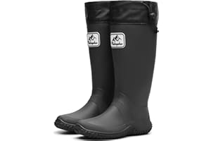 Lvptsh Wellington Boots Women's Men's Foldable High Rain Boots Folding Long Shaft Waterproof Garden Boots Rain Shoes Garden Shoes Wellington Boots