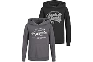 JACK & JONES Junior Kinder Hoodie Set - Größe 128 bis 176 - Kapuzen-Pullover für Kids - Pulli im Mehrfach-Pack mit verschiedenen Motiven und Farben
