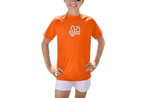 BesserBay Jungen Kurzarm Rundhals UV Shirt Rashguard UPF 50+ Schwimmshirt Kinder Badeshirt 110-160