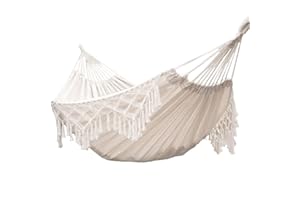 KEREITH Hamac extérieur Double Coton Jardin hamac Suspendu 2 Personnes brésilien, Hamac Toile adapté pour 2 Adultes idéal pour Porche, Voyage, Camping(Charge de 240 kg)