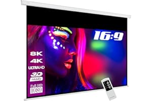 ESMART Professionnel MIMOTO Écran de Projection Moteur 221 x 125 cm (100") 16:9 | Télécommande programmable | Écran de Moteur d'écran de Projection de projecteur électrique de cinéma Maison