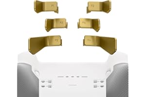 eXtremeRate 6pcs Swift Paddles für Xbox Elite V1/V2/V3 Controller, Austauschbar Ersatz Metall Back Paddles Trigger Tasten Zubehör für Xbox One Elite&Elite Series 2/Series 2-Core Controller-Hero Gold