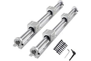 CNCYEAH 2 guías lineales SBR20-1500 mm, riel lineal + 4 bloques de rodamientos SBR20UU + 4 anillos de seguridad de 20 mm para impresoras 3D y máquinas CNC