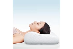 Zibroges Neck Pillow Memory Foam Pillows Premium Bed Pillow Tailored for Side Back Stomach Sleepers - Elevate Your Sleep Comfort (White, Washable Pillowcase)