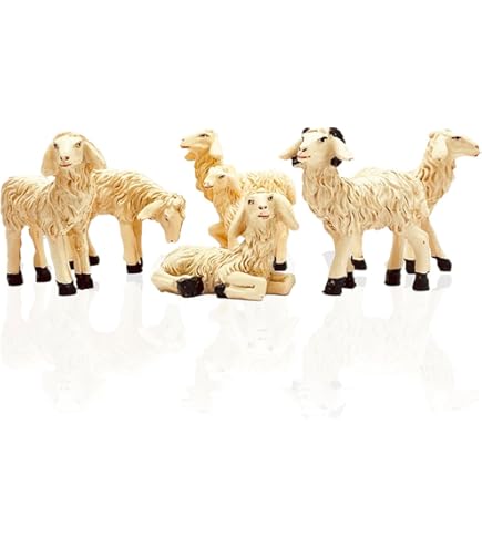 Lot De Figurines Quiralu - Chèvres Et Moutons Fermier, Hauteur 6 Cm - État De Jeu, Occasion