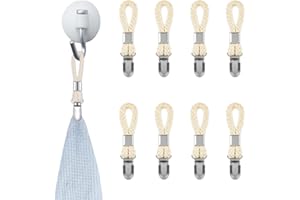 FENGLIN-JOY Clip Per Asciugamano,8 pezzi Clip Multifunzione per Asciugamani Strofinacci da Tè Clip Ganci Cucina Strofinacci Mollette Vintage Gancio a Clips per bagno Cucina Balcone Handtuch Clips zum Aufhängen