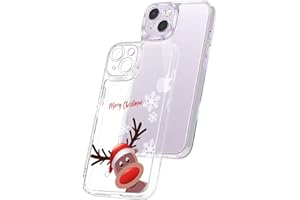 IMIRST Silicone Cassa del Telefono per Apple iPhone 14, Slim Cancella Buon Natale Merry Christmas Theme TPU Case Cover per Apple iPhone 14. HXC Deer