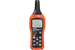 Protmex PT6508 Temperature Humidity Meter, Digital Thermometer Hygrometer Monitor with Ambient, Dew Point, Wet Bulb for Indoor/Outdoor MIN, MAX, Data Hold, LCD Backlight
