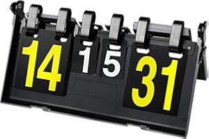 alouweekuky Sportif Tableau de Score 4 Chiffres Flip Portable Tableau de Bord pour Compétition Sportive Tennis de Table Volley-Ball Tennis Football Boxe (0-31 Partitions)