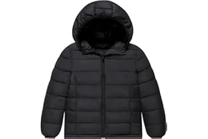 GOODSTOWORLD Kids Jacket Windproof Waterproof Boys Winter Coat Hooded Overcoats Childrens Lightweight Warm Zip Up Outerwear 4-12 Year