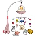 Baby Cot Mobile with Musicial, Lights, and Remote Control (Pink)