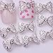 Imported 10Pcs Large Silver Bowknot Bling Rhinestone Nail Art Accessories Cellphone Decoration RS.240.00
