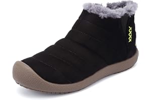 VTASQ Zapatillas de Casa Hombre Botas de Nieve Invierno Antideslizantes Algodón Botas Cálido Interior Pantufla Exterior Alta Botines