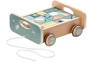 howa Chariot à Tirer avec 25 Blocs en Bois 6018