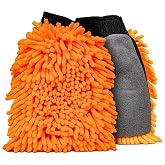 Mayaglory Premium Mikrofiber Oto Yıkama Eldiveni - &Ccedil;ift Taraflı Ş&ouml;nil Dokulu, &Ccedil;izmez ve Ultra Emici Ara&ccedil; Temizlik Eldiveni