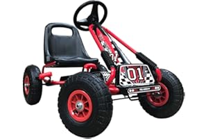 RayGar Kiddo Rennfahrer-Design Rot Kinder Pedal Go-Kart Fahrt auf Auto - Altersfreigabe ab 4-8 - Neu