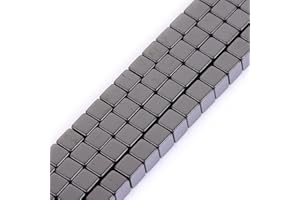 HAAMIIQII 50pcs 8mm Natürliche Schwarze Hämatit Lose Edelstein Perlen Quadratische Form Abstandsstein Perlen für Schmuck Herstellung DIY Armband Halskette