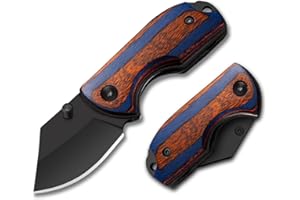 EILOSZF Bardzo ostry nóż outdoorowy, nóż jednoręczny, mini mały nóż kieszonkowy EDC, nóż składany, śrubokręt, idealny nóż myśliwski, nóż ze stali nierdzewnej, na polowanie, survival (niebieski + czarny)