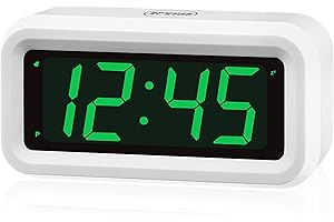 KWANWA Piccola scrivania/Lato del Letto/Digital Wall LED Sveglia con Grande 1.2 '' Time Display LED, Batteria AA Alimentato Solo, può Essere posizionato Ovunque Senza Cavo ingombrante
