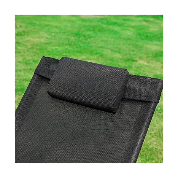 SoBuy OGS28-SCH, Outdoor Garden Rocking Chair Relaxing Chair Sun Lounger Side Bag, Black - Image 6