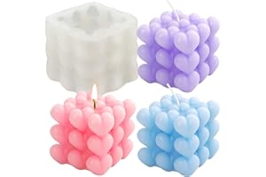 TUXUZAL Moule à bougie en forme de cœur - En silicone - Pour la Saint-Valentin - Moule en silicone 3D - Pour bougies parfumées, travaux manuels, ornements, savon fait main