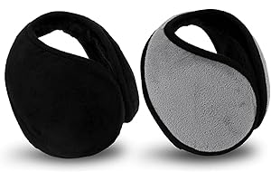 VULEVIRTUE 2 Pièces Cache-Oreilles Pliables Unisexe d'Hiver - Chauffe-Oreille Réglable en Polaire