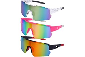 Utensilsto 3 Stück Schnelle Brille Herren Damen Fahrradbrille Sportbrille Sport Sonnenbrille UV400 MTB Fahrrad Brillen für Herren Damen Radfahren Biking Laufen Enduro Rennrad volleyball Brille