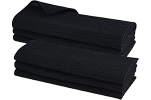 ‎GARIELLA Gariella 6X Geschirrtuch aus 100% Baumwolle Waffel-Piqué in schwarz