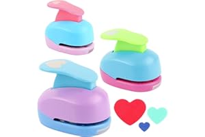 BHGT 3 Perforadoras Papel 3 Tamaños en Forma Corazón Troqueladoras para Scrapbooking Manualidades Tarjetas Color aleatorio