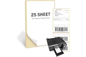LEEVENTI Selbstklebende Versandetiketten DIN A6 – 100 x 150 mm, Bedruckbar mit Inkjet- & Laserdruckern, Wasser- & Ölbeständig - Perfekt für DHL, DPD, UPS, FedEx, GLS – Hochwertige, matte Oberfläche, 25 Etikett