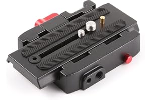 SAMCORN P200 Connect Adapter Mount Quick Release Clamp QR Plate for Manfrotto 500 500AH 701HDV 7M1W 577 Tripod Head and DSLR Video Camera Stabilizer Slider