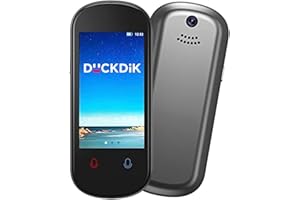 DuckDik Alaska Traductor de Idiomas por Voz Instantáneo. Traducción Bidireccional. No Necesita WiFi. Sin Conexión en 16 Idiomas (español Offline). 109 Idiomas en Línea. ChatGPT Incluido. Bluetooth.
