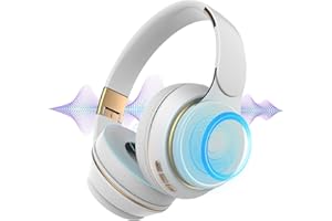 LuLuanping Cuffie Over-Ear Bluetooth Wireless, Pieghevoli e Leggere, Cuffie Wireless Bluetooth 5,2, Cuffie con Microfono Stereo HiFi, Bassi Potenti, per Viaggio/Ufficio/Telefono/PC (Bianco)