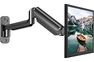 HUANUO Support Mural Écran PC, Bras Ecran PC, Bras pour Moniteurs de 17-32 Pouces, Supporte Moniteur de 8 kg, Ergonomique Ajustables, VESA 75/100/200