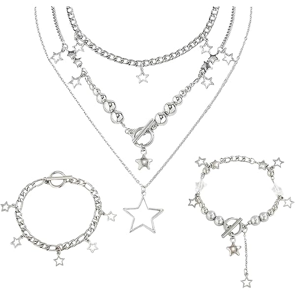 Ciondolo Y2K Con Pietra Di Luna E Croce, Collana In Metallo Argento, Catena 47+6 Cm, Gioiello Gotico Per Ragazze E Donne - 2