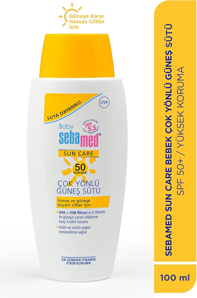 Sebamed UVA - UVB Filtresi ve E Vitamini Etkili Çok Yönlü Koruyucu Çocuk Güneş Sütü 50 SPF 100 ml