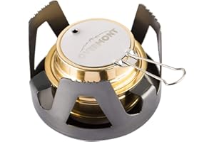 ‎OVERMONT Overmont Mini Kupfer Spirituskocher Campingkocher mit Aluminium Ständer für Camping Wandern Ausflug Reise Gold/Grau/Olivgrün