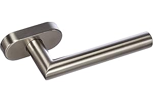 Maniglia in acciaio inox satinato Alpertec modello Moskau-II, con rosetta, diversi modelli, per finestre, lunghezza maniglia: 40 mm