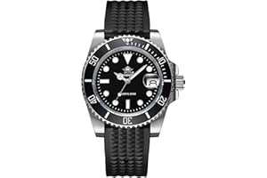 ADDIESDIVE Montre Quartz Lumineuse pour Hommes, 20 Bar résistant à l’Eau, Montre de plongée en Acier Inoxydable