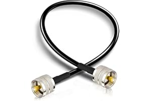 Bingfu Radio CB Cable Coaxial de Extension de Adaptador de UHF PL259 Macho a Macho de RG58 30cm / 1pies Cable de Antena para Radioaficionado Radio Móvil Medidor de Potencia SWR Amplificador Lineal