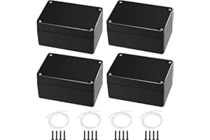 PIWOSGOL Cajas de Conexiones Impermeable IP65, 4Piezas Caja de Derivación Eléctrica, Caja de Derivación Estanca Exterior, Cajas de Proyectos Plástico 100 * 68 * 50mm, Negro