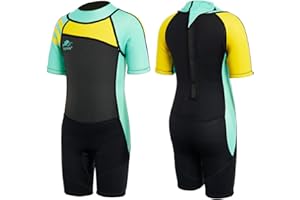 Gogokids Muta Shorty per Bambino Costume da Bagno Neoprene 2.5MM Manica Corta per Sport Acquatici 2-10 Anni