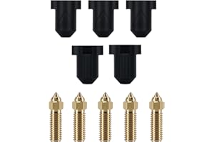 LANKEGU 5 ugelli K1 in ottone e calzini in silicone per K1, stampante 3D Kit 5 ugelli ad alta velocità da 0,4 mm e 5 pezzi calzini in silicone per K1, K1 Max, Ender 3 V3 KE, CR-10 SE, CR-M4