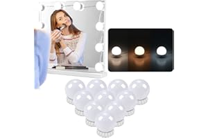 NIZIRIOO Luces para Espejo de Maquillaje: LED Luces Tocador Estilo Hollywood, Kit Espejo 10 Bombillas Regulables 3 Modos Color Luz Espejo Maquillaje Tocador Espejo Baño - Luces para Espejo de Maquillaje
