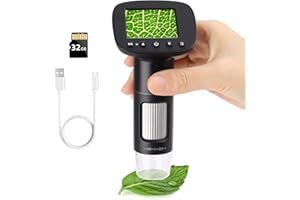 Koolertron Microscopio Bambini, Microscopio Digitale LCD Palmare1920x1080P,Microscopio Professionale 50-1000x HD,Microscopio USB con 32GB Scheda SD