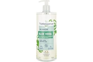 Natessance - Gel Douche Vivifiant - Aloe Vera - Certifié Bio Cosmos Organic - Flacon Pompe - 1 L