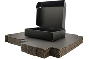 Cenoid Carton Emballage Colis 23 x 15 x 5 cm Petit Format, Lot de 25 Boîtes d'expédition Cadeaux Postal (noires)