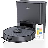 ILIFE T20s Pro Robot Vacuum Cleaner with Advanced LiDAR Navigation, Self-Emptying for Up to 10 Weeks, 6500Pa Suction, Simultaneous Vac and Mop, Multi 