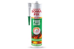 PROFESSIONAL SOMA FIX Fire Cement - Ready Mixed Cement, 1500°C Heat Resistant, 310ml Black Fire Sealant for Fireplace, Stove, Boiler, Chimney, Grills, Furnace
